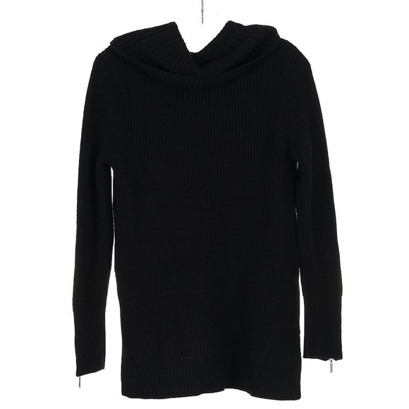 White House Black Market Black Cowl Neck Knit Sweater Small - Picture 7 of 9